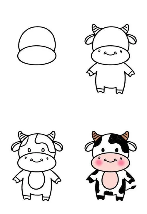牛怎么画简笔画又可爱_2