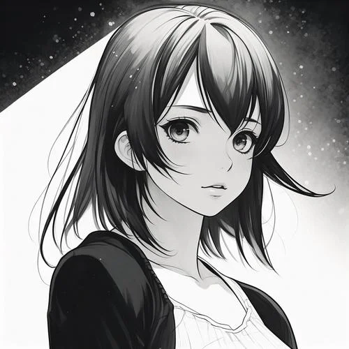 公式头像女生黑白_1