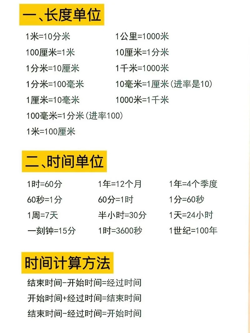 单位换算及计算公式_1