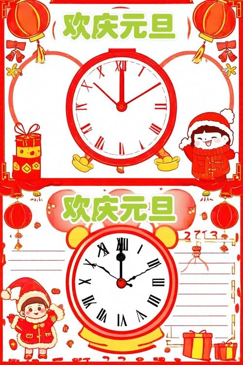 元旦电子手抄报图片-电子手抄报图片元旦