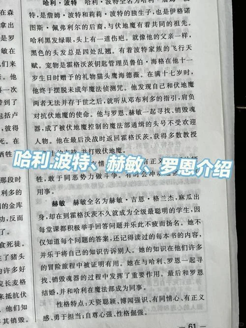 哈利波特介绍自己-哈利波特自述片段