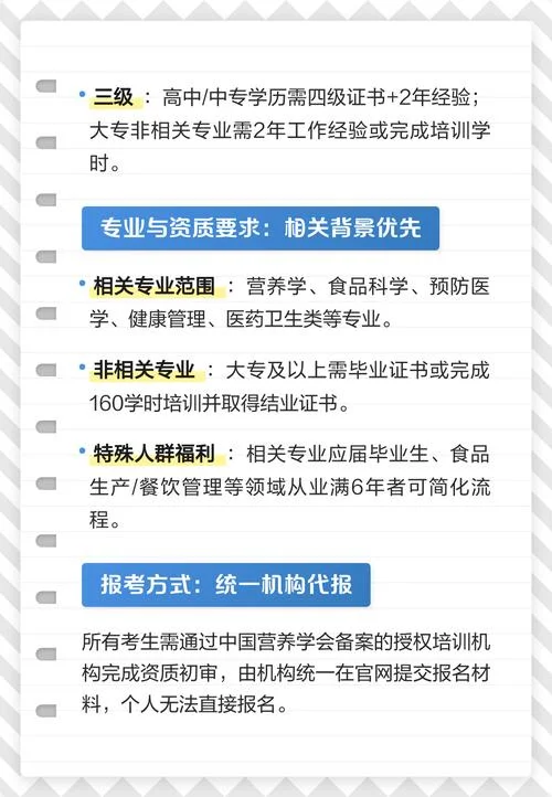 营养师报考内容及条件-营养师报考条件