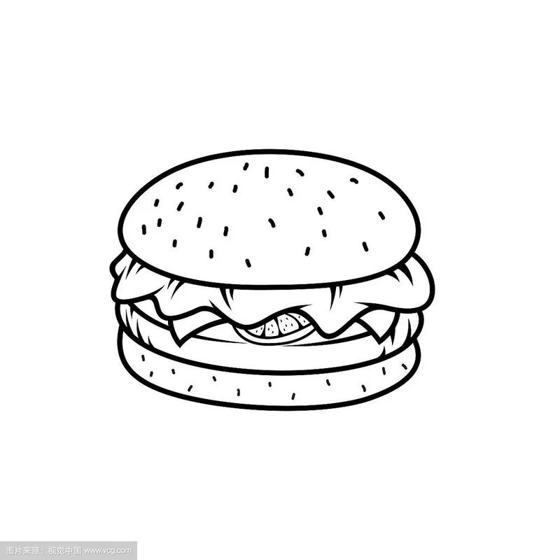 汉堡简笔画-汉堡简笔画