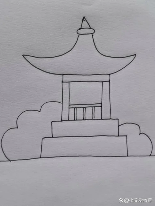 亭子简笔画平面_2