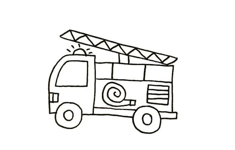 消防车简笔画图片大全_2