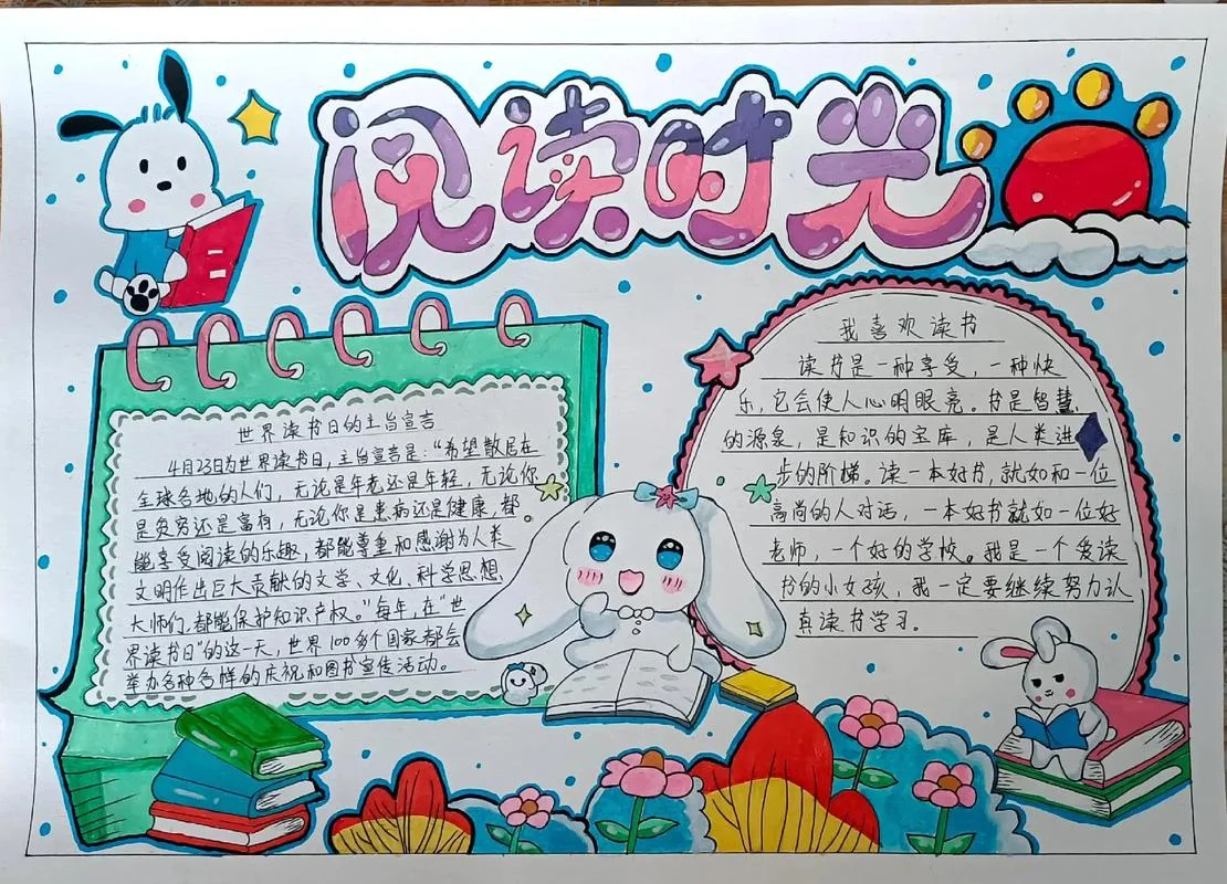 阅读手抄报画-绘制手抄报插图