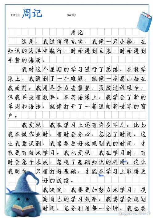 小学生周记反思-小学生周记反思