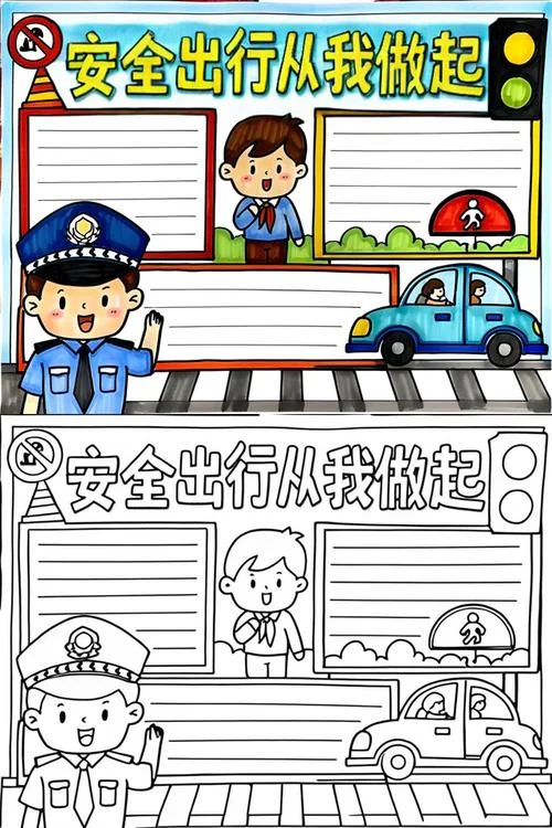 安全伴我行手抄报模板打印-安全伴我行手抄报