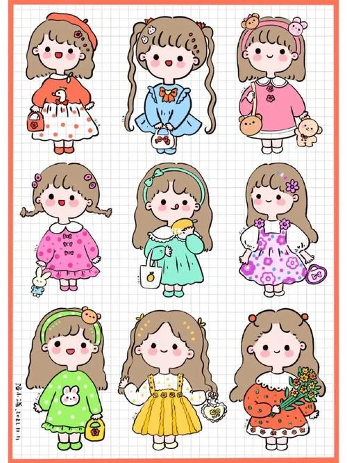 手帐女孩简笔画-手绘简笔画女孩