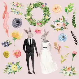 图片免费下载兔子婚礼素材兔子婚礼模板千图网