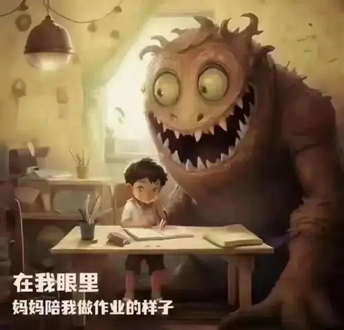 这组图片太形象了,生动地描写了妈妈们辅导孩子写作业的场景