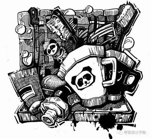 视觉传达考研手绘临摹素材从黑白图案到海报插画1000例