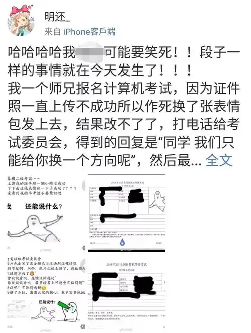 2017年尾最佳笑点大学生误传表情包做考试头像,全国网友笑喷