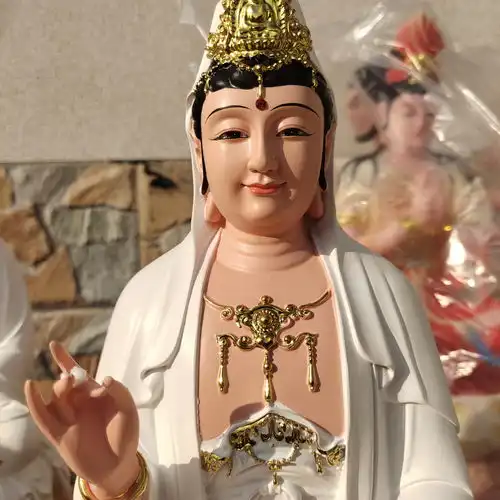 汉白玉材质如来佛祖佛像药师佛雕塑白衣观音菩萨神像塑像