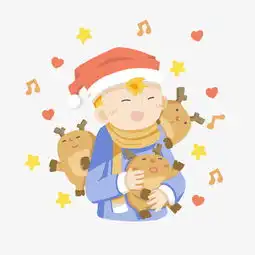 卡通手绘圣诞节插画麋鹿宝宝图片素材其他格式下载动漫人物大全
