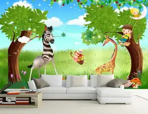 唯美风景卡通儿童房背景墙壁画图片设计素材高清psd模板下载132.56mb儿童房背景墙大全