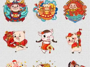 新年猪年生肖猪卡通猪可爱小猪形象春节剪纸png素材图片模板下载94.54mb元旦丨春节丨元宵大全节日