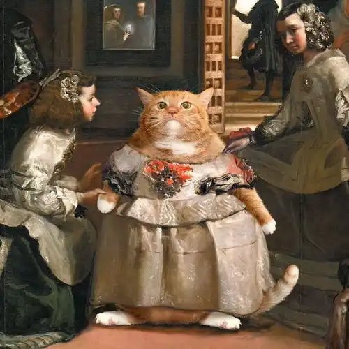 14张把橘猫放进名画里的图,异常和谐