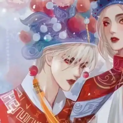 动漫古风结婚情侣头像亲密恩爱一男一女动漫情头