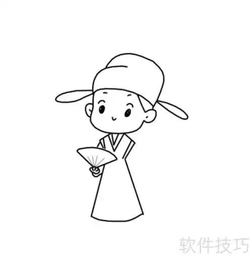 卡通人物卡通书生才子简笔画
