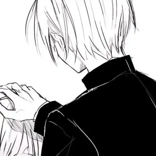 黑白漫画情头超可