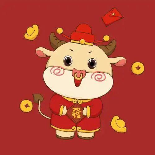 牛年新春开运头像牛年好运挡不住牛年财运滚滚来