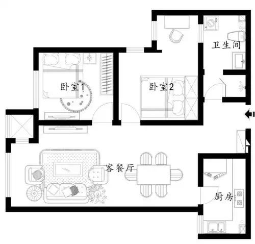 欣赏94㎡现代简约风格装修图片,通透大气,小区关注度最高