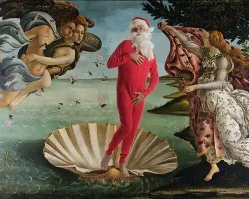 当圣诞老人跑进了世界名画你能想像