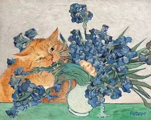 艺术家爆改著名画作,一只肥猫入了画,竟然毫无违和感