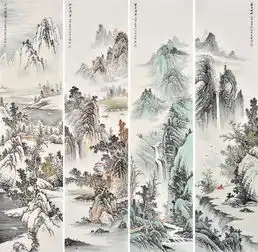 山水画四条屏春夏秋冬山水四条屏作品赏析