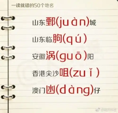 一读就错的50个地名,你能读对吗