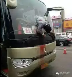 惊人男子头部撞碎大客车风