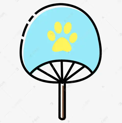 蓝色扇子卡通手绘免抠图素材图片免费下载千库网