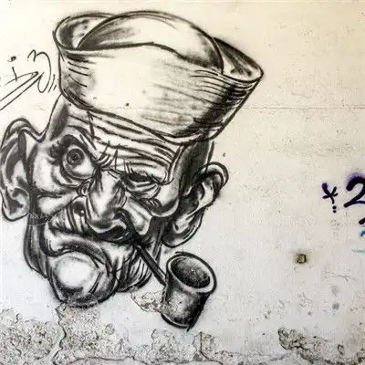 个性彩绘头像,墙上的人物彩绘图片