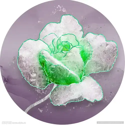 唯美水彩花卉花朵圆形挂画装饰画设计图