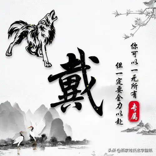 你的微信头像你做主,28个姓氏分享给有缘人,水墨狼腾图