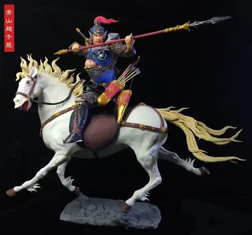 塑新斋潘纪坤手作彩塑三国赵云