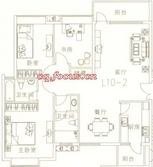 高山流水l102三室两厅两卫103.22㎡高山流水户型图