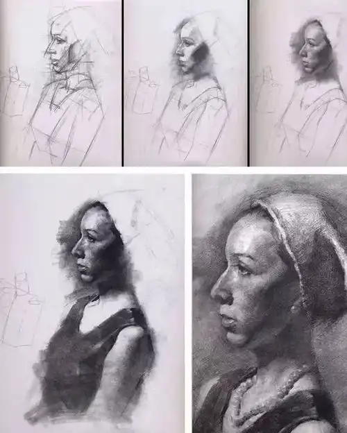 素描原则先搭建,二团块,三刻画冉茂芹素描