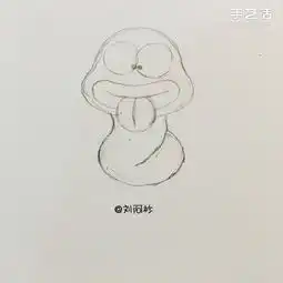 搞笑卡通胖蛇简笔画的画法图片教程