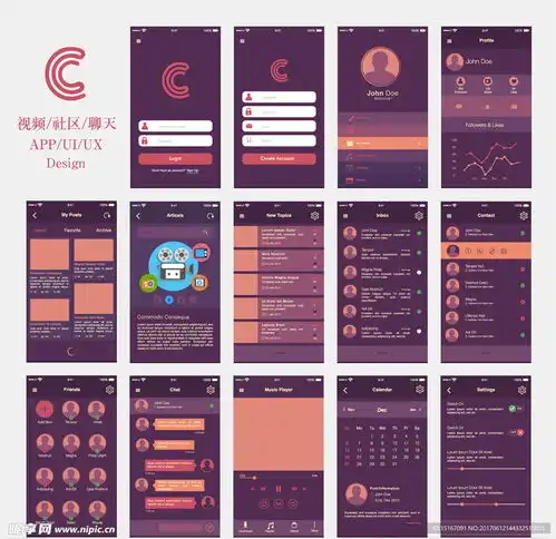 视频社区聊天手机app界面设计设计图手机界面移动界面设计