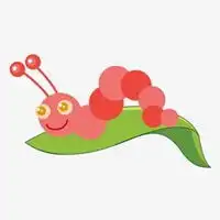 毛毛虫卡通图片树叶上的毛毛虫卡通可爱图片