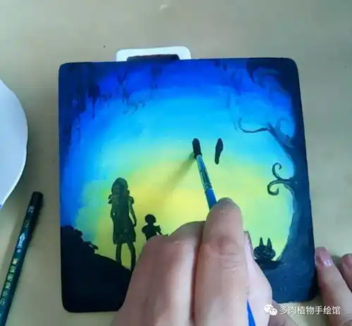 免费学画画,星空系列龙猫图文讲解