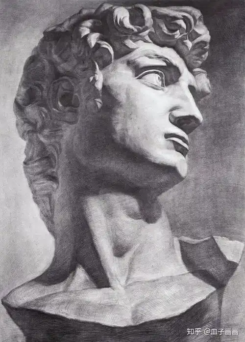 皿子画室素描大卫石膏像精选
