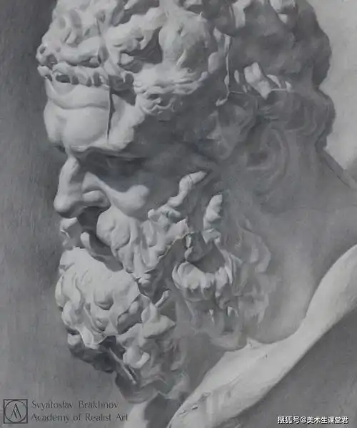 教科书级别的素描,美院教授都推荐列宾美院石膏素描精选造型