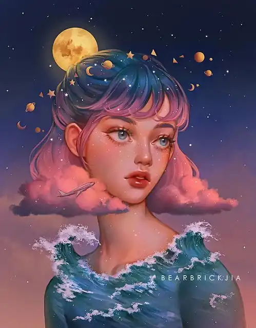唯美插画梦幻少女,高达60张图,一次看个够幻景城