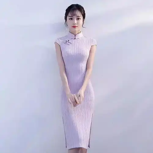 精品保障,时尚元素,这款棉麻旗袍美的很气质