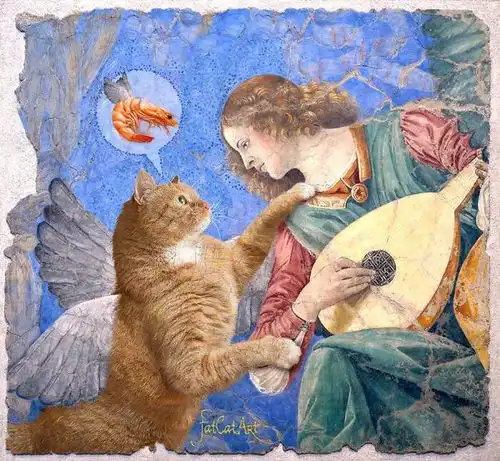胖猫攻占博物馆名画,场面失控网友太上头