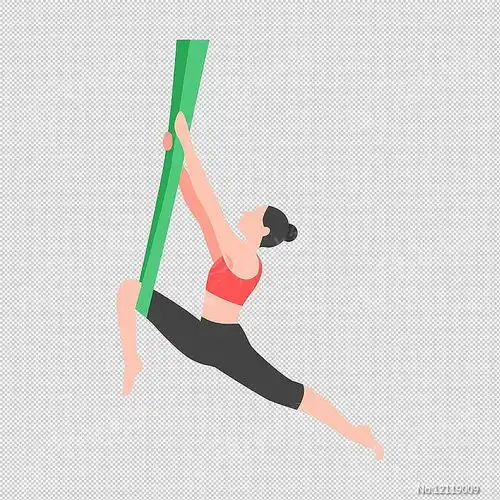 女孩普拉提瑜伽素材手绘卡通图片免抠元素图片第4张红动中国