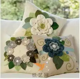 布艺手作布艺抱枕靠枕峡云笼树小湖日落船明系列